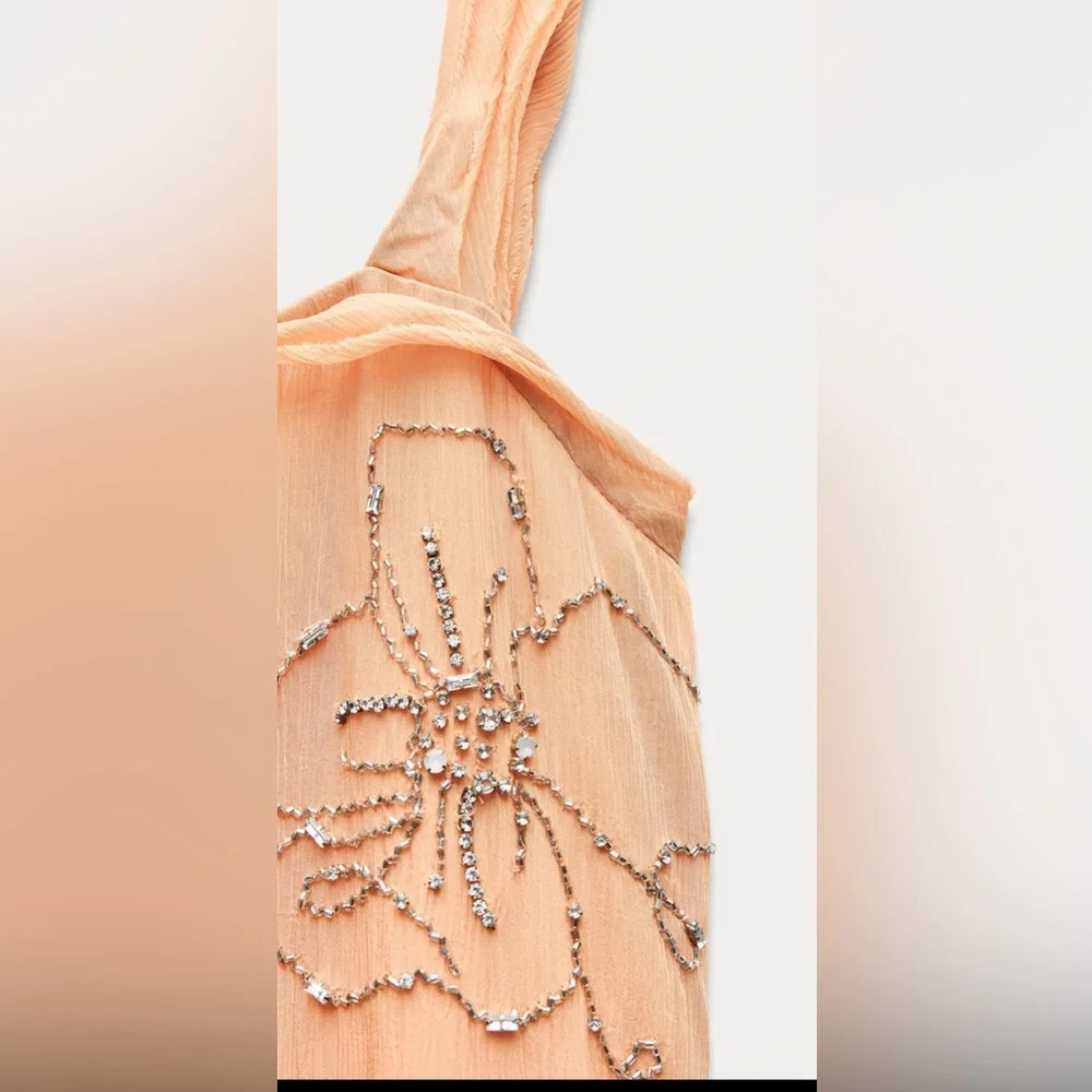 Zara ZW collection embroidered beaded dress - Picture 13 of 15